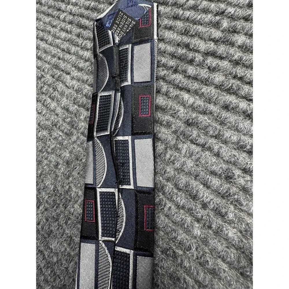 Bachrach Ties Mens Silk Made in Italy Lot of 2 Gray Gold Geometric Woven Pattern